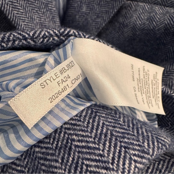 NEW J. Crew Herringbone Wool Blend Schoolboy Blazer in Blue, Size 14 - Picture 8 of 12